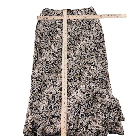 Francesca Rose Snakeskin Print Ruffled long Skirt Size Small Pull On Y2k - Picture 4 of 4